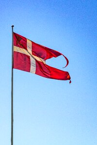 Flagpole red white photo