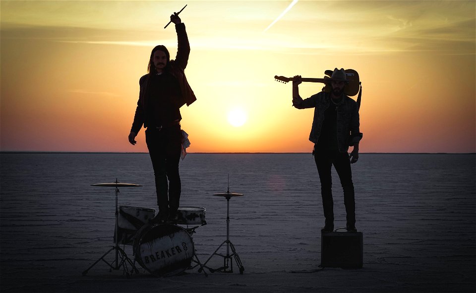 Guitarist Drummer Sunset