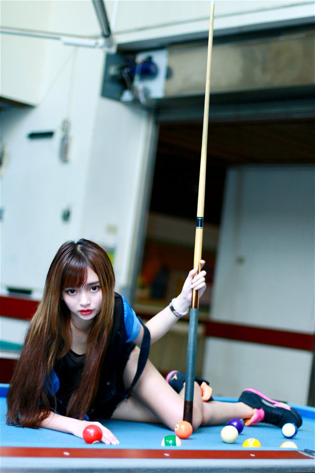 Woman Girl Billiard Ball photo