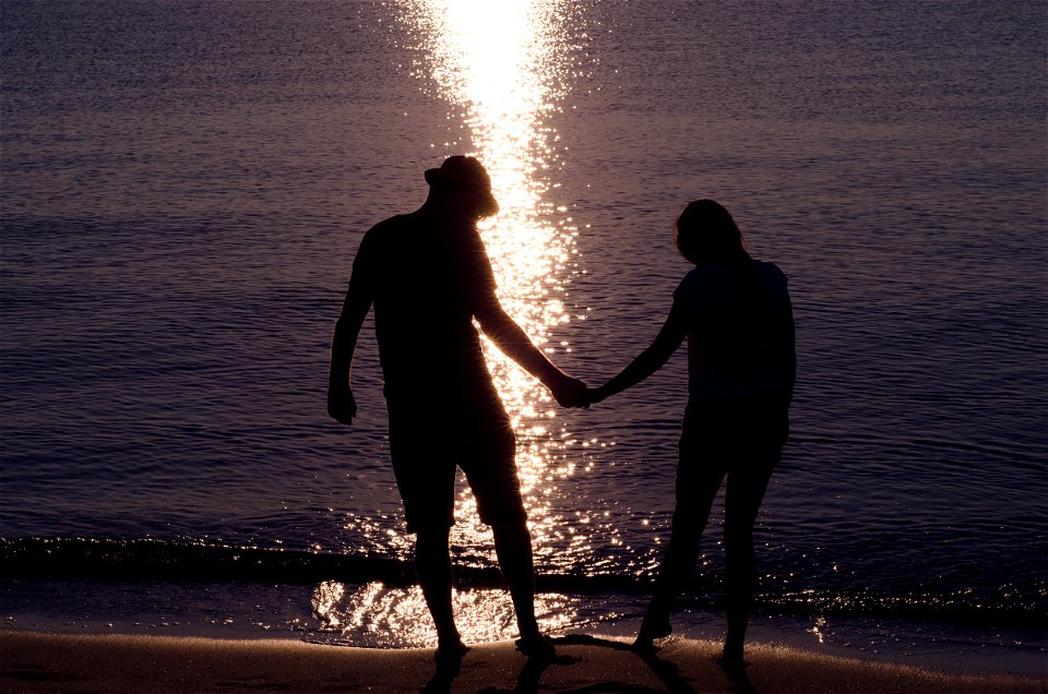 Couple Sea Sunset