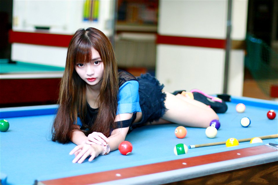 Woman Girl Billiard Ball photo