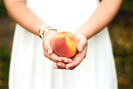 Peach Fruits Food Hands
