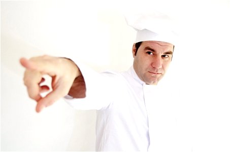 Cook Man Pointing Finger photo