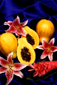 Papaya Fruits Lilium Flower photo