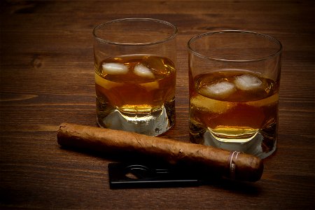 Whisky Drink Cigar photo