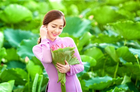 Woman Girl Portrait Ao Dai