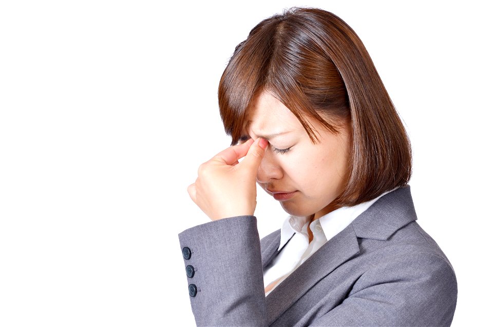 Business Woman Eye Strain