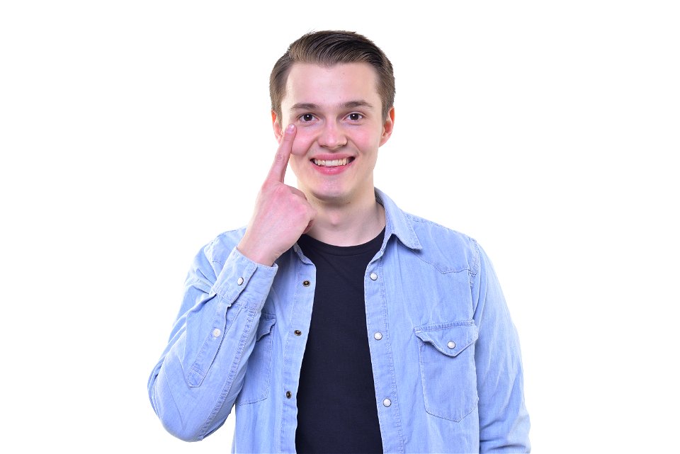 Man Pointing Finger Eye