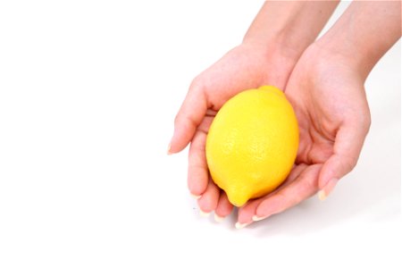 Lemon Fruits Hands photo