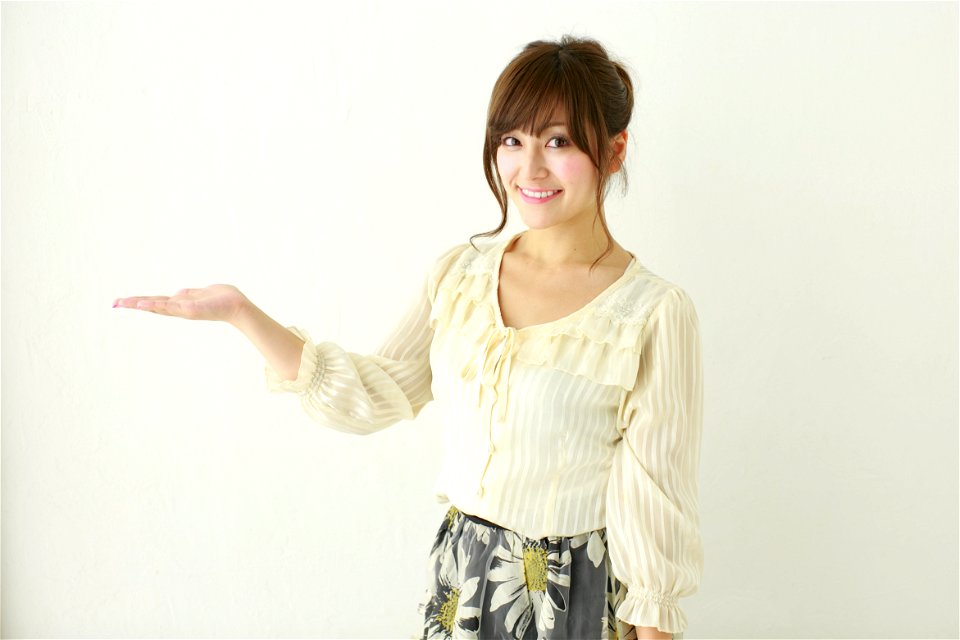 Woman Girl Pointing Guide