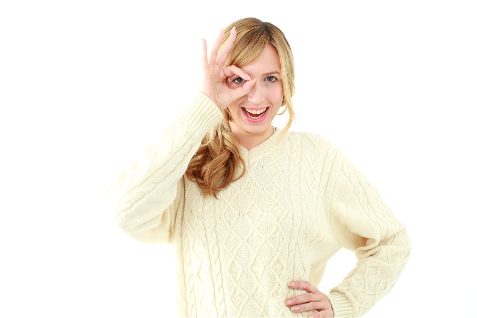 Woman Girl Finger Glasses