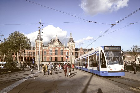 Tram Amsterdam Central Station photo