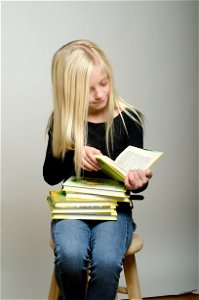 Child Girl Reading Book photo