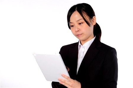 Business Woman Tablet Pc photo