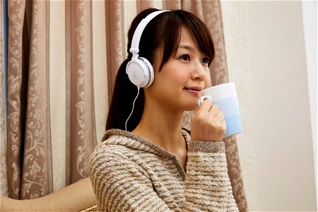 Woman Headphones Music photo