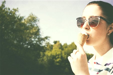 Woman Girl Ice Cream photo
