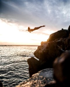Sea Rock Dive Woman photo