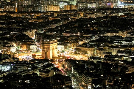 Arc De Triomphe Paris Night View photo