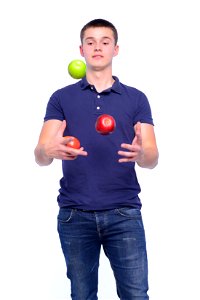Man Portrait Juggling Apples photo