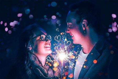 Couple Heart Toy Fireworks photo
