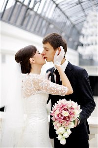 Wedding Bride Groom Kiss photo
