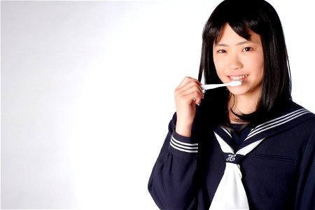 Female Student Toothbrush photo