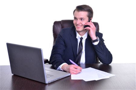 Business Man Desk Work photo