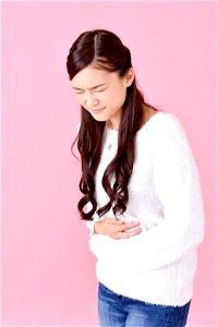 Woman Girl Portrait Stomachache