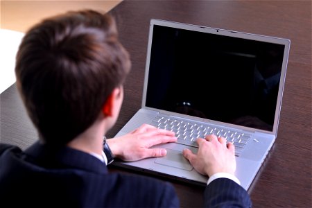 Business Man Laptop Computer