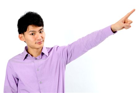 Man Portrait Pointing Finger photo