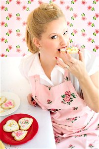Woman Eating Cookie photo