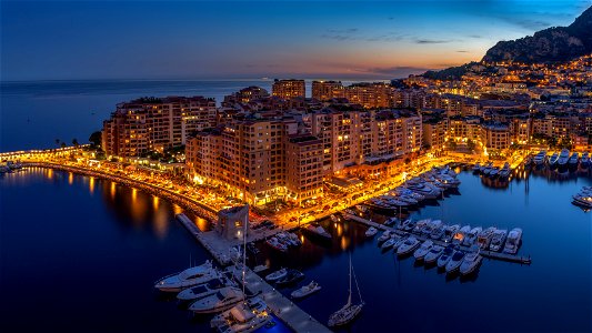 Monaco Sunset Cityscape photo