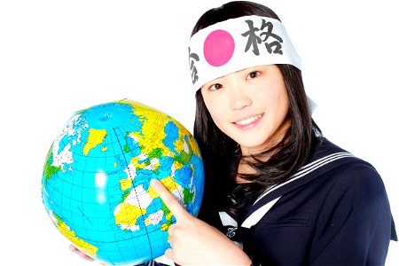 Female Student Globe photo