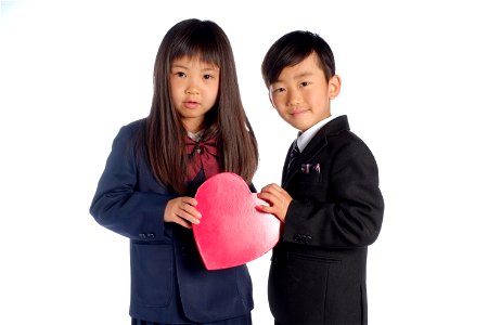Schoolgirl Schoolboy Children Heart photo