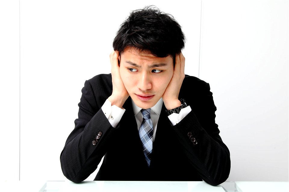 Business Man Cover Ears