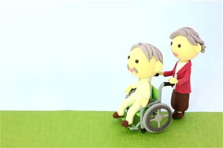 Old Couple Wheelchair Dolls photo
