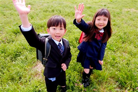 Schoolboy Schoolgirl Children photo