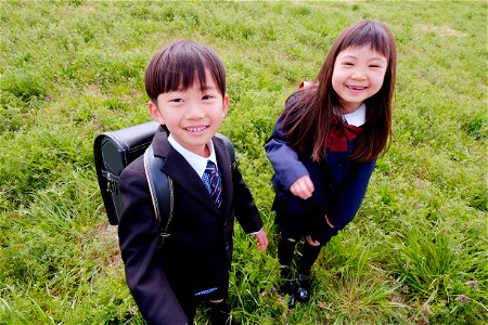 Schoolboy Schoolgirl Children photo