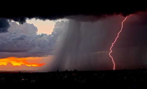 Lightning Thunder Rain Clouds photo