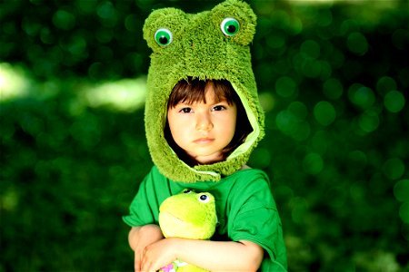Child Girl Frog photo