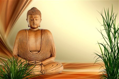 Buddhist Statue Grass photo