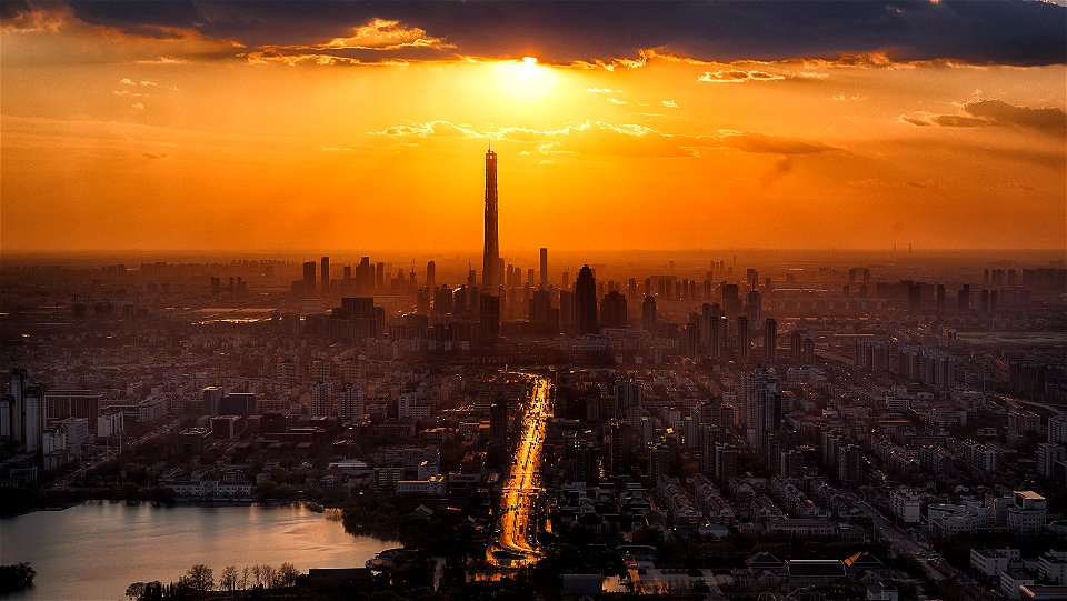 Tianjin Cityscape Sunset photo