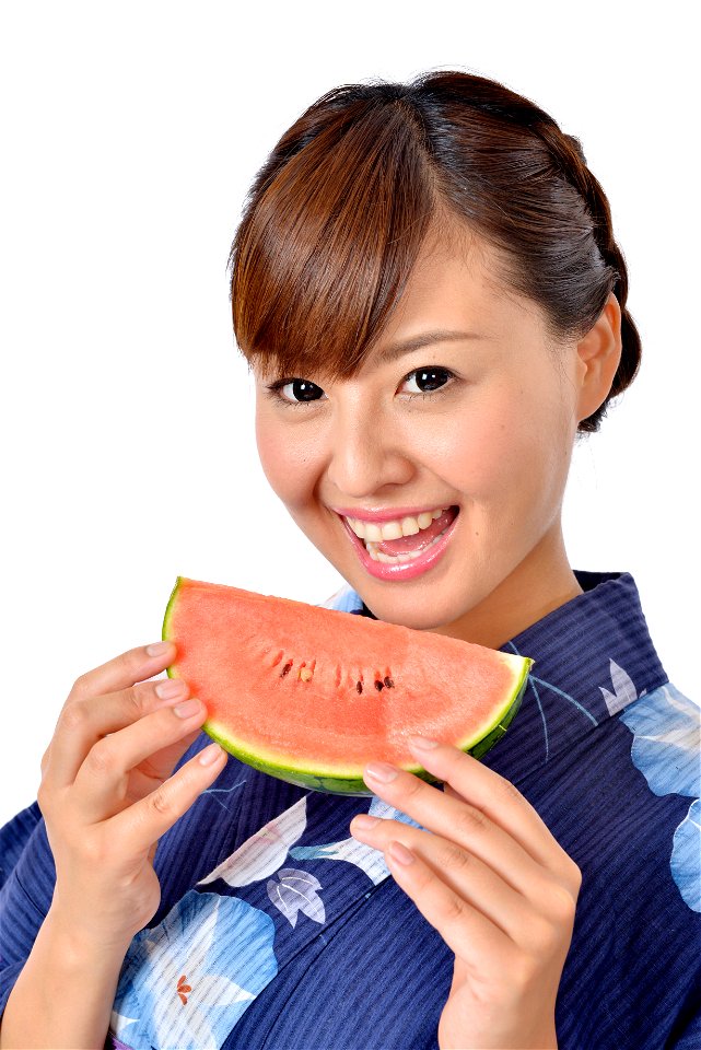 Woman Girl Portrait Watermelon