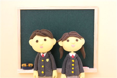 Dolls Couple Student Blackboard photo