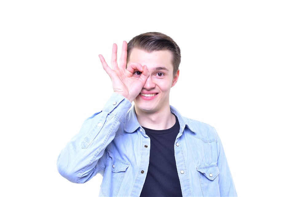 Man Portrait Clapping Hands photo