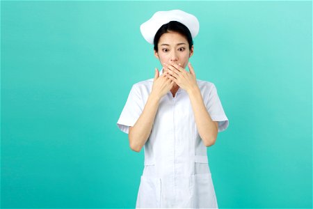 Woman Nurse Shocked photo