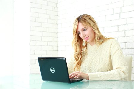 Woman Girl Laptop Computer photo