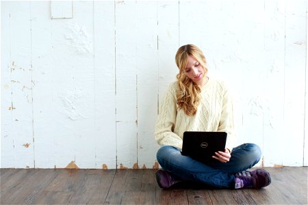Woman Girl Laptop Computer photo