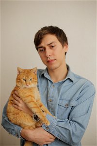 Man Portrait Cat photo