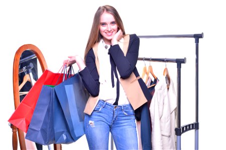 Woman Girl Shopping Bag photo